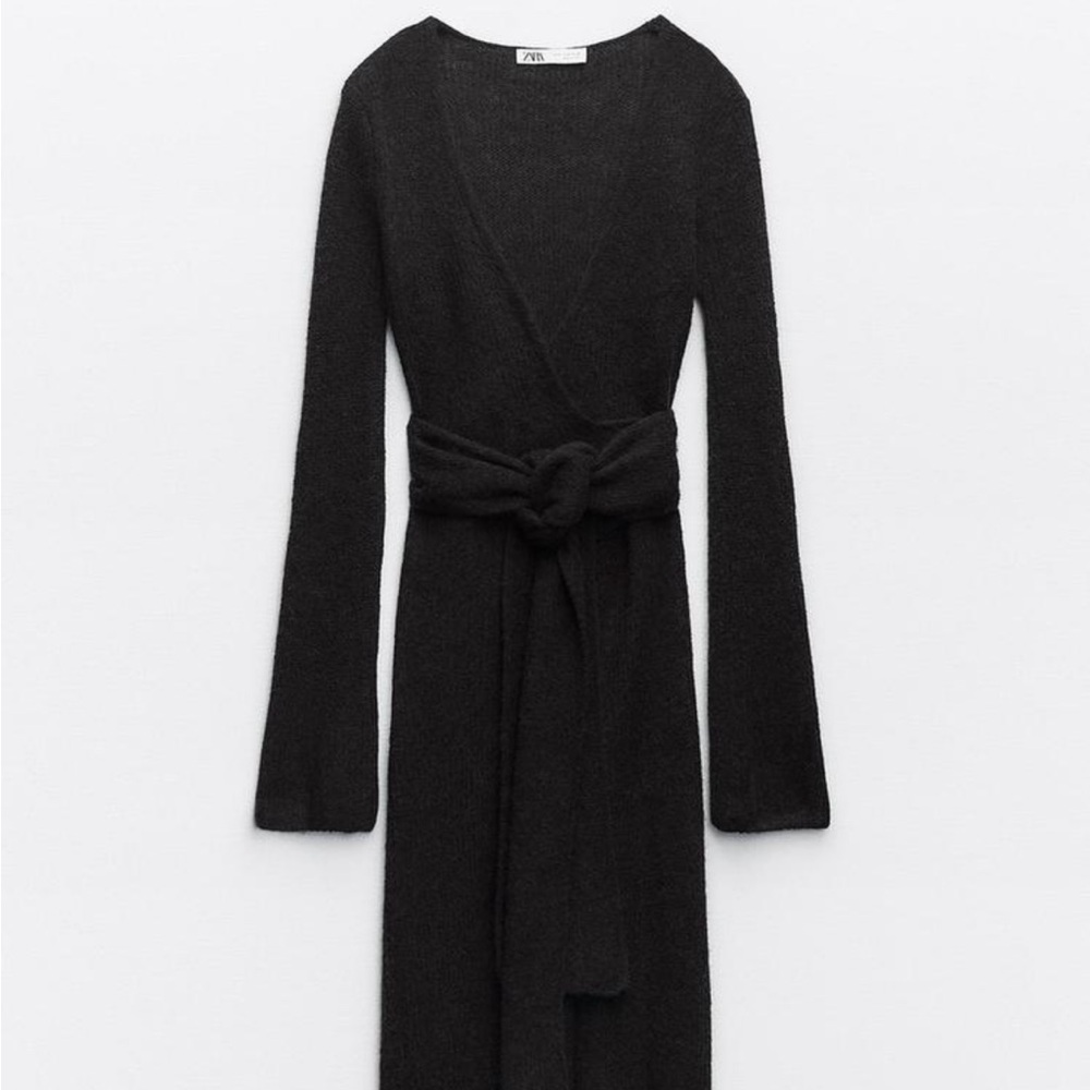 Zara wool-alpaca knotted cardigan